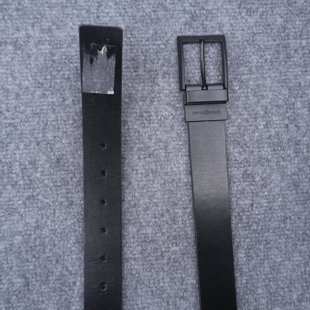 Swiss Gear Reversible Belt Mens 32" Brown Black Matte Buckle Faux Leather - Picture 3 of 6